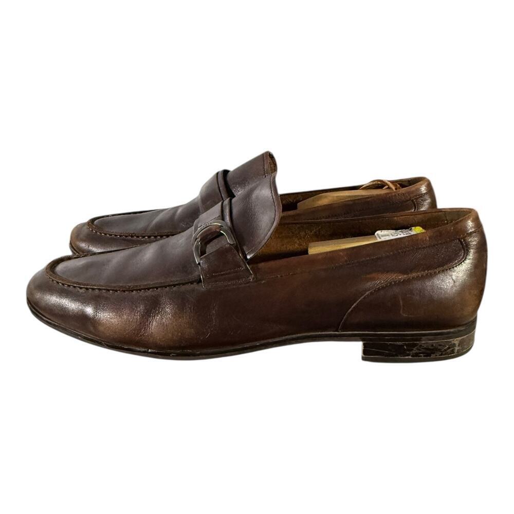 PEDRO Leather Bit Loafers Brown Men’s Size 45 (US 11/11.5) Dress Slip-On Shoes - Picture 4 of 8